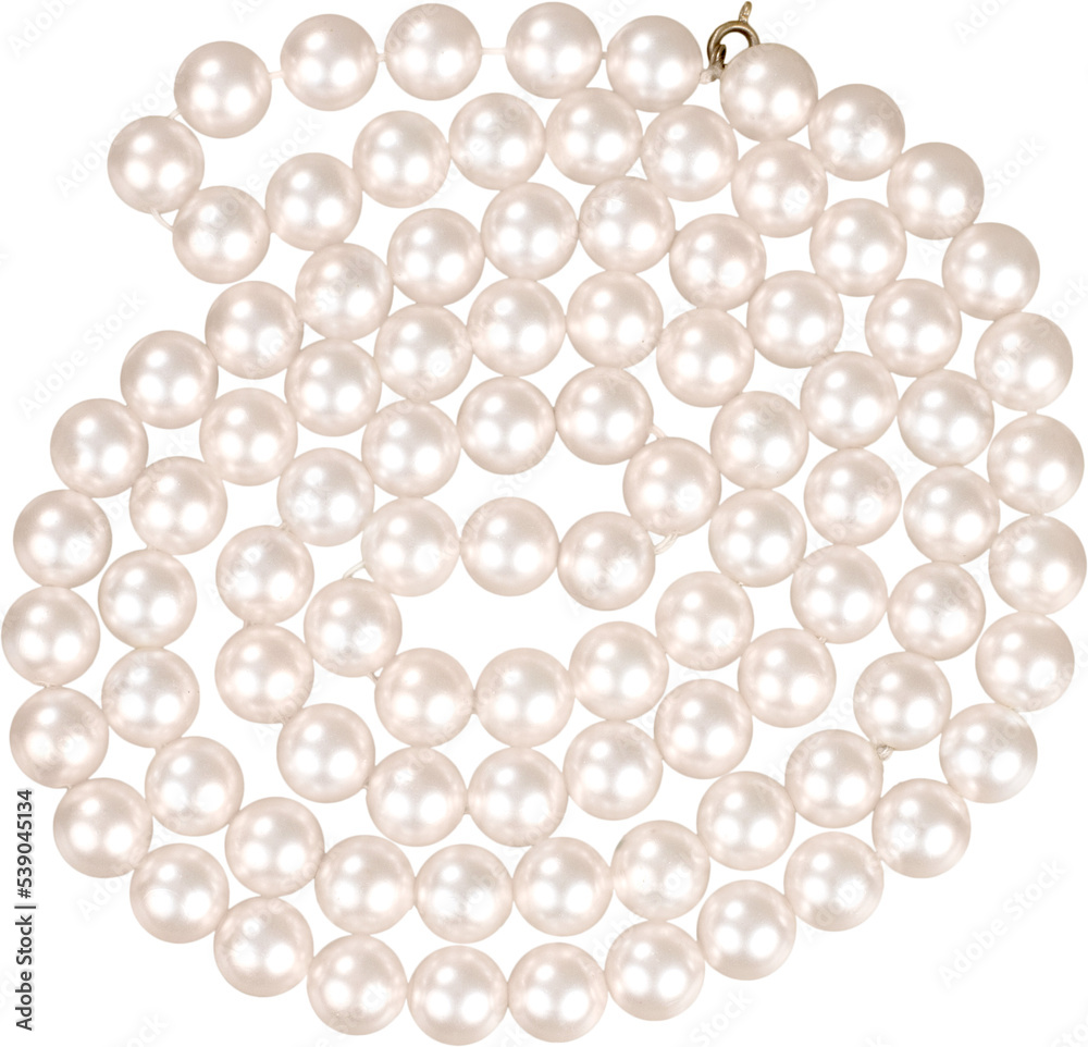 Shiny pearl necklace isolated on white Shiny pearl necklace isolated on white