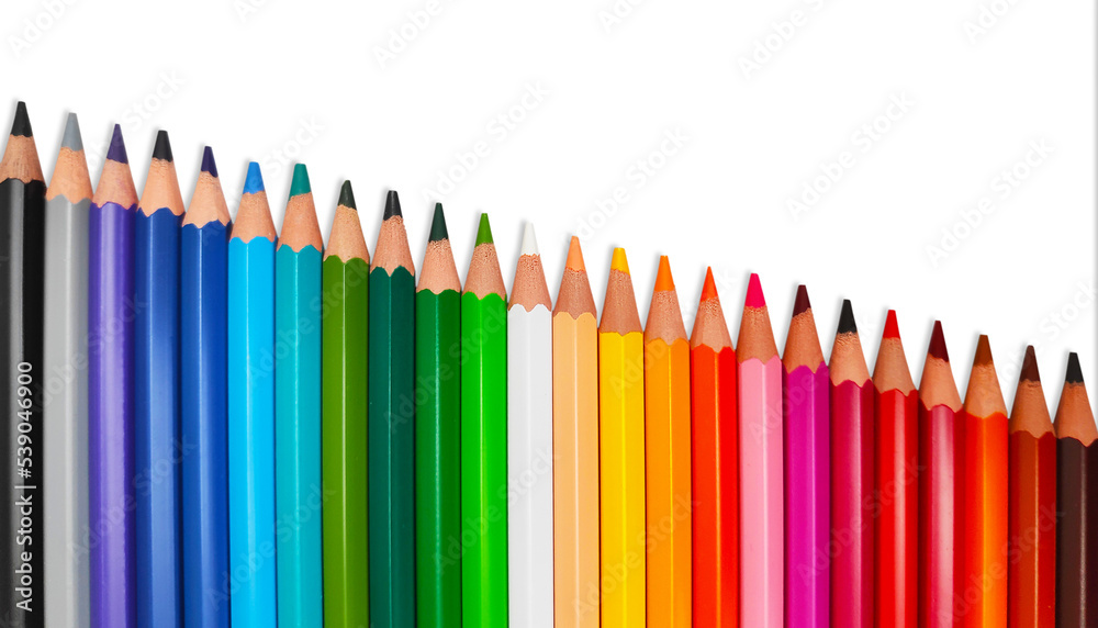 Colorful crayons in line with copy space Colorful crayons in line with copy space
