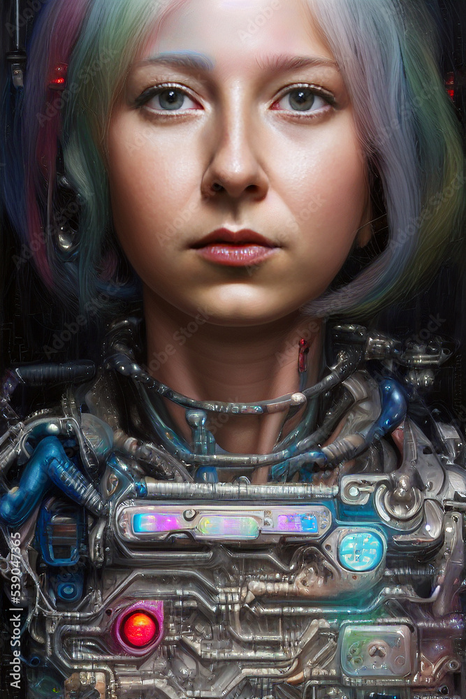 Robotic woman, cyborg with augmentations, artificial intelligence. Robotic woman, cyborg with augmentations, artificial intelligence.