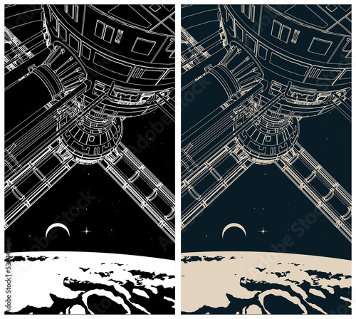 Fototapeta Naklejka Na Ścianę i Meble -  Spaceship illustration close up