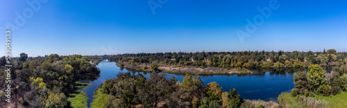 Panorama of American river in sacramento  photo