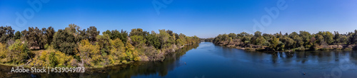 Panorama of American river in sacramento 