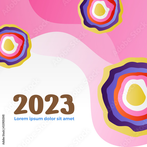 Fototapeta Naklejka Na Ścianę i Meble -  Happy new year 2023 social media template and greeting card design
