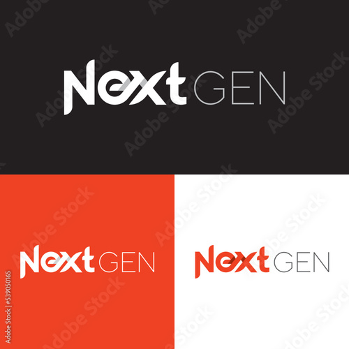 Next generation logo, abstract minimalism light logo, template, sign, symbol, icon