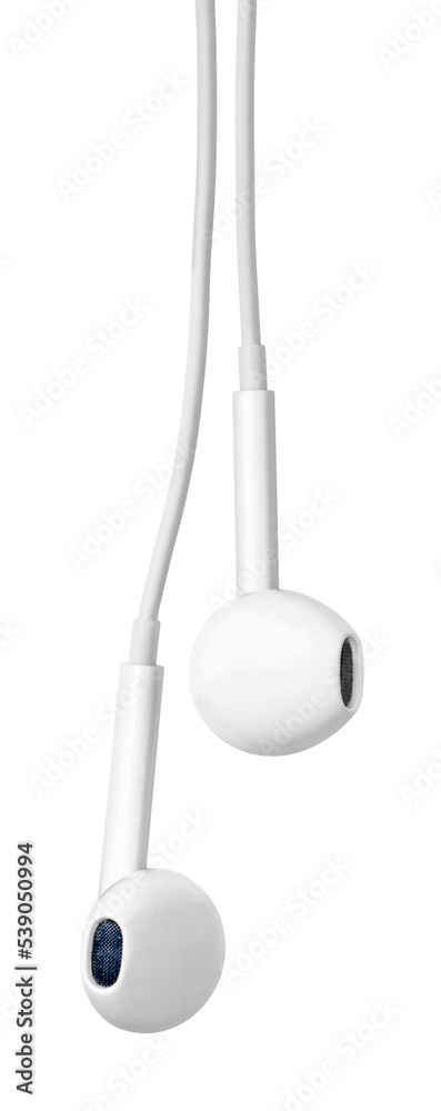 Modern white headphones on colorful background Modern white headphones on colorful background