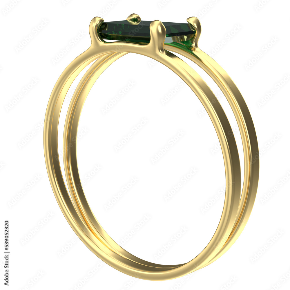 Fototapeta premium 3d rendering illustration of an emerald double ring