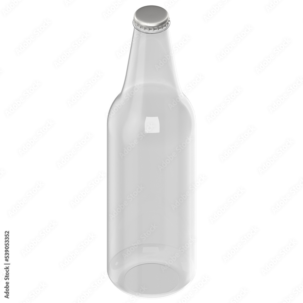 3d rendering illustration of an empty beer bottle 3d rendering illustration of an empty beer bottle
