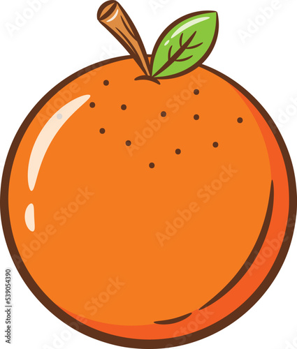 orange cute drawing for school flash card