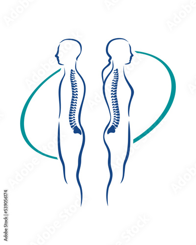 vector human profile spine