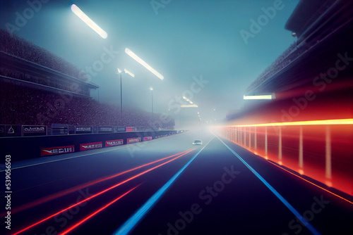 Fotografija Race Track Arena with Spotlights