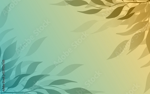 Abstract nature background with foliage and gradient background