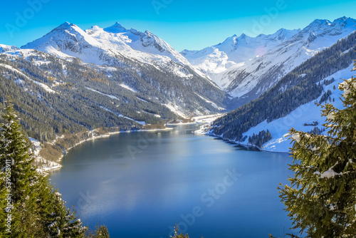 Durlassboden lake in austria  between Zillertal  tyrol and Salzburger land