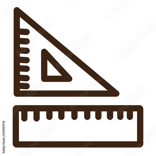 geometry pencil protractor scale set square tools icon
