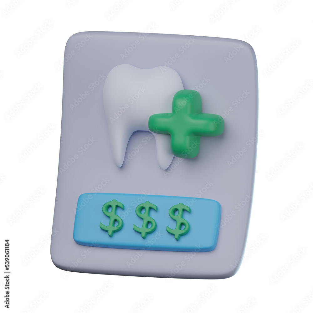 Obraz premium 3D Dentist Invoice illustration