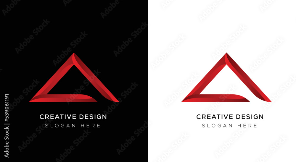 abstract letter A logo design