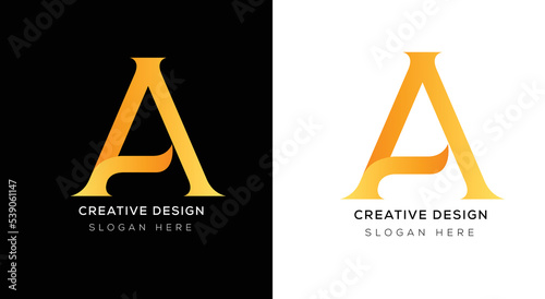 abstract letter A logo design