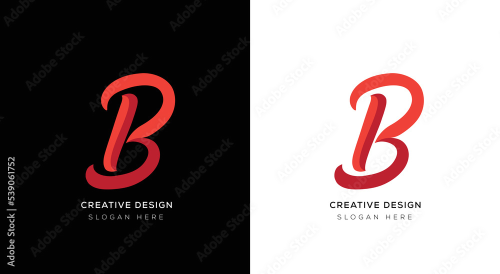 Gradient letter B logo design with black and white Gradient letter B logo design with black and white