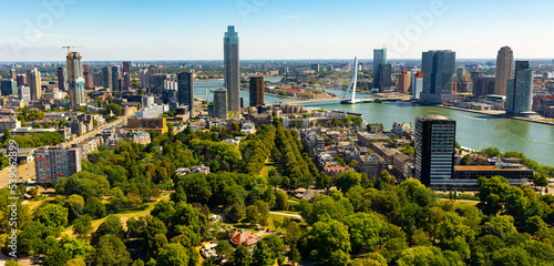 Rotterdam  Netherlands. City skyline on a beautiful sunny day