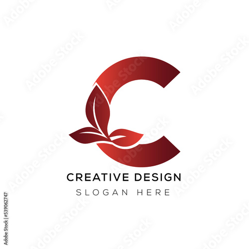 Branding identity corporate letter c logo template with black and white