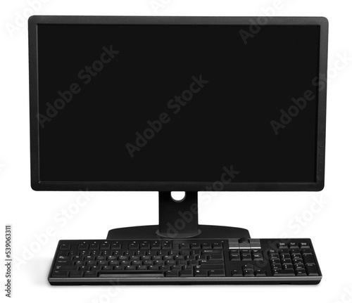 Obraz na płótnie Desktop computer and keyboard on background