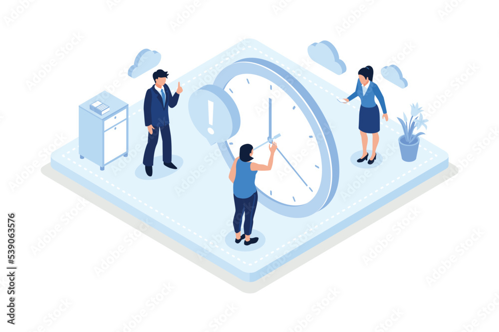 Characters planning schedule, managing to do tasks and time. Time management and schedule organization concept, isometric vector modern illustration Characters planning schedule, managing to do tasks and time. Time management and schedule organization concept, isometric vector modern illustration