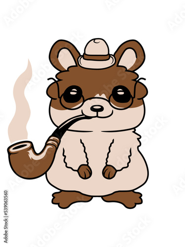 Herr Hamster raucht Pfeife 