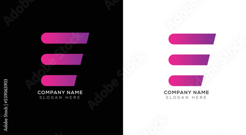 Elegant of abstract letter E logo design