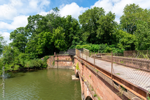 Seneca Creek Aqueduct is part of the Chesapeake and Ohio Canal National Park. The towpath is now used by local exercisers. photo