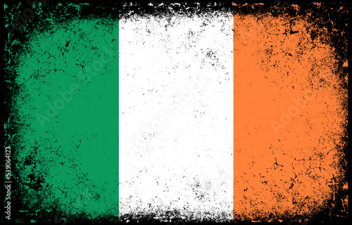 old dirty grunge vintage ireland national flag illustration