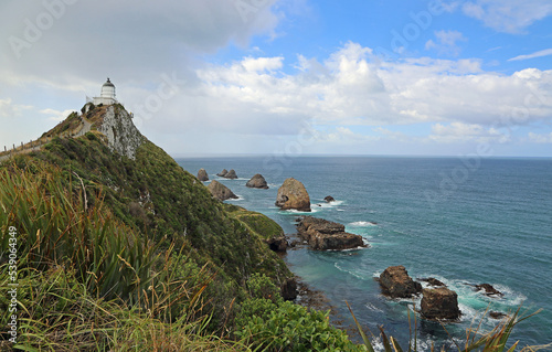 Nugget Point lighthouse, New Zealand photo