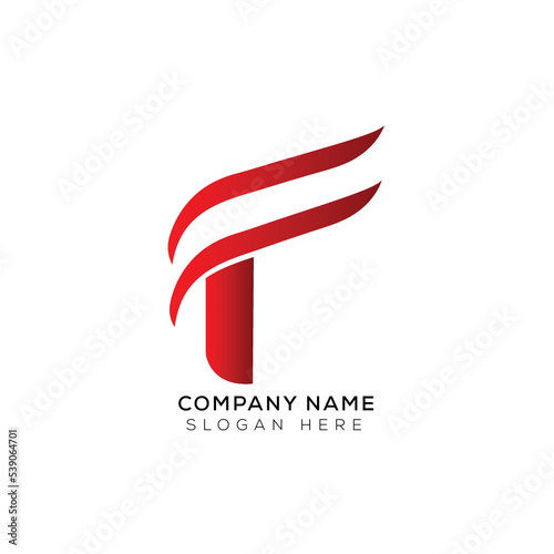 Gradient letter F logo with black and white