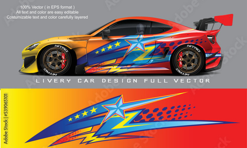 car livery graphic vector. abstract grunge background design for vehicle vinyl wrap and car branding 