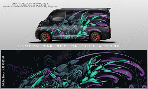 car livery graphic vector. abstract grunge background design for vehicle vinyl wrap and car branding	