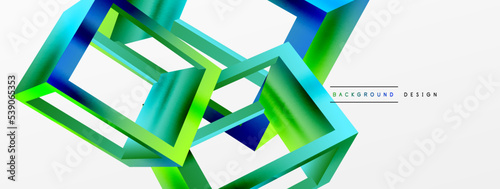 3D cube shapes vector geometric background. Trendy techno business template for wallpaper, banner, background or landing