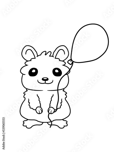 Hamster Luftballon Geschenkidee Comic 