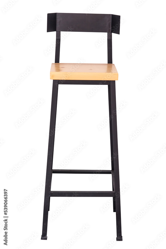 Wooden steel legs simplistic bar chair.