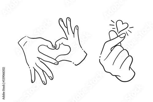 Korean love logo design vector template