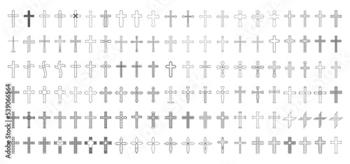 Christian Cross Vector Set Collection.