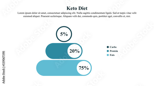 Infographic template of the keto diet with text space.