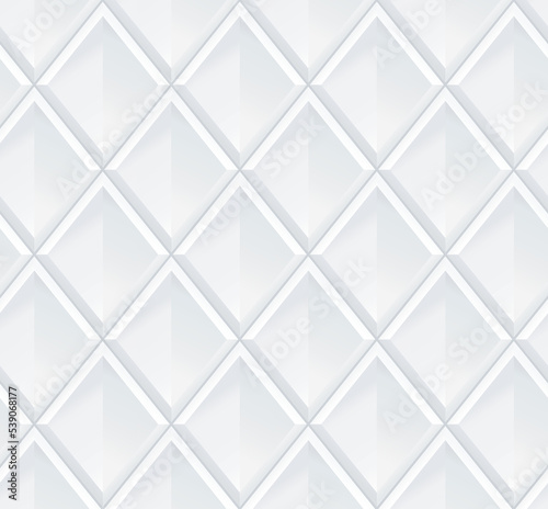 Seamless 3d white diamond tile background texture - eps10 vector	