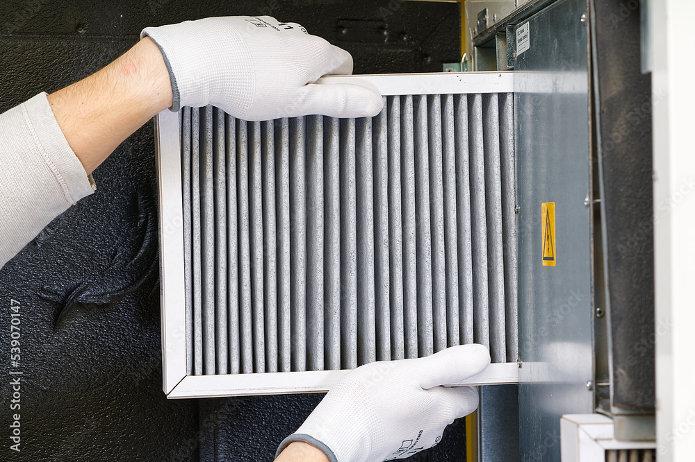 hvac filter replacing. Replacing the filter in the central ventilation