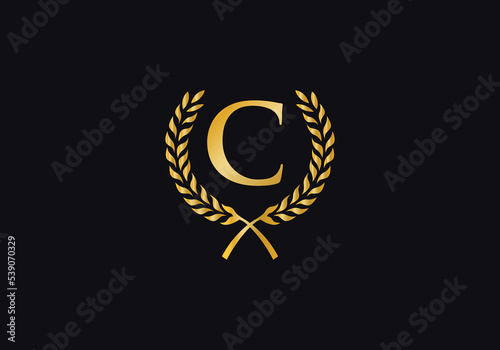 Vintage wheat logo design photo