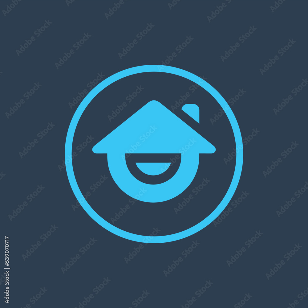 Obraz premium Happy home logo icon design template elements