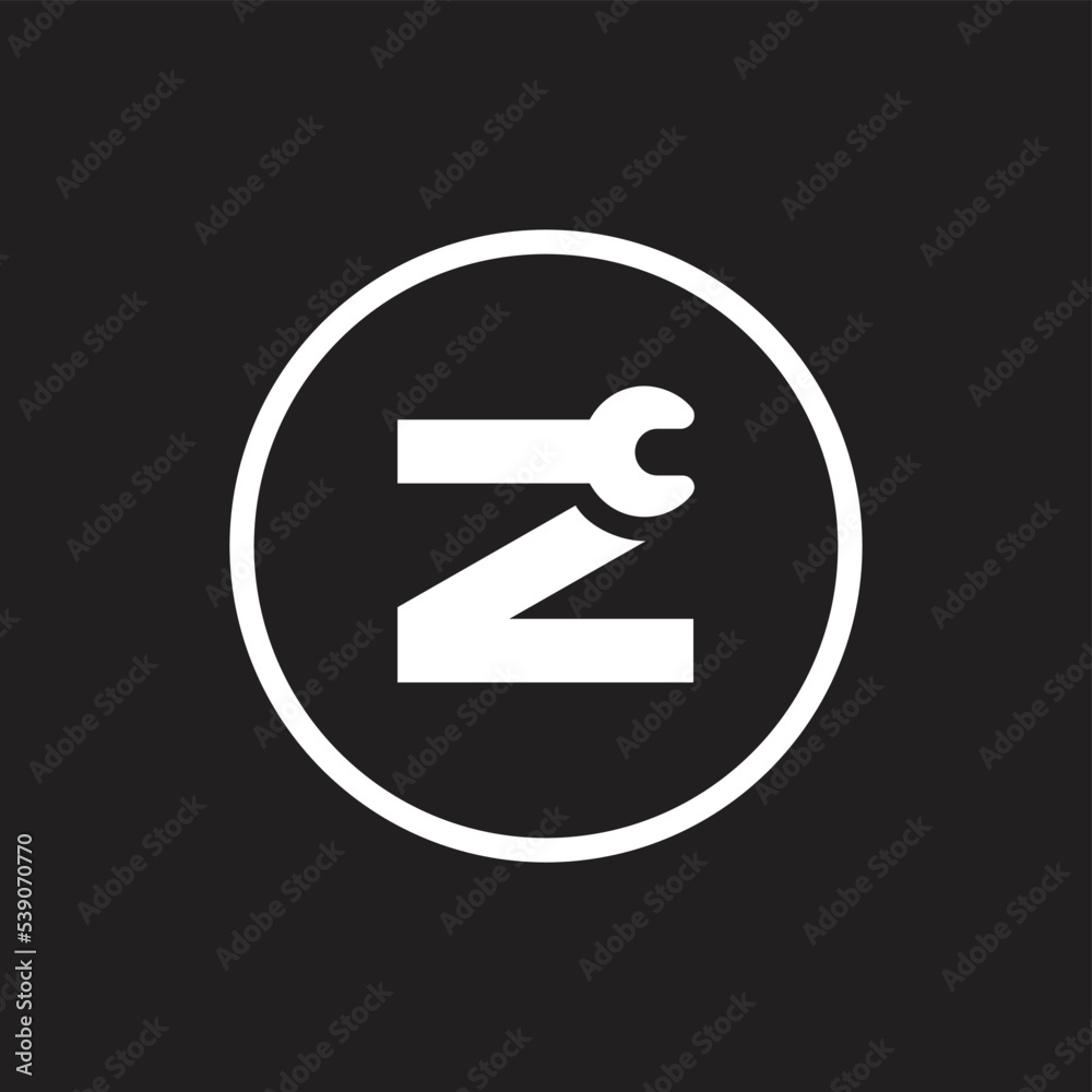 Letter Z wrench logo design vector illustration Letter Z wrench logo design vector illustration