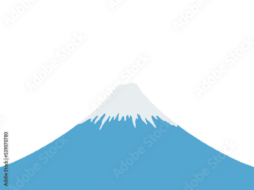 単体の富士山の風景イラスト 年賀状素材