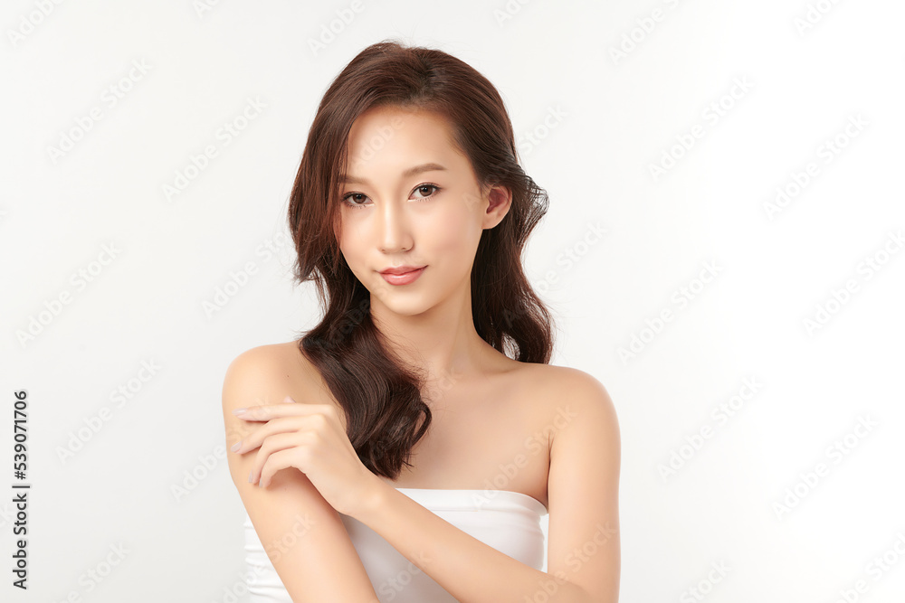 Beautiful young asian woman with clean fresh skin on white background, Face care, Facial treatment, Cosmetology, beauty and spa, Asian women portrait. Beautiful young asian woman with clean fresh skin on white background, Face care, Facial treatment, Cosmetology, beauty and spa, Asian women portrait.