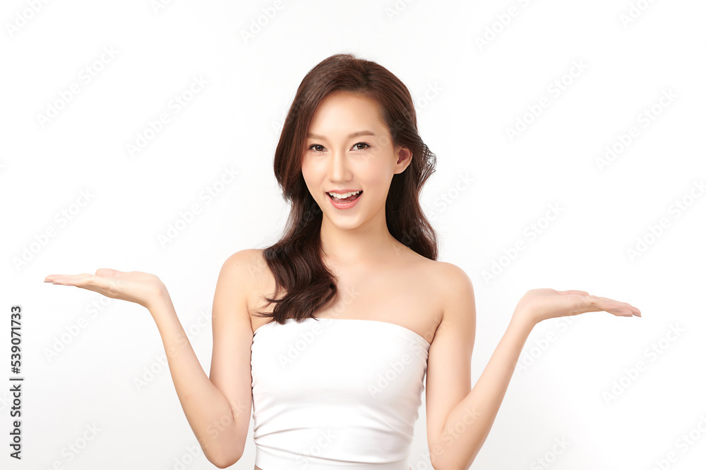 Beautiful young asian woman with clean fresh skin on white background, Face care, Facial treatment, Cosmetology, beauty and spa, Asian women portrait. Beautiful young asian woman with clean fresh skin on white background, Face care, Facial treatment, Cosmetology, beauty and spa, Asian women portrait.