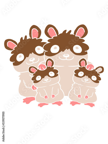 Freundliche Hamster Familie Kinder 