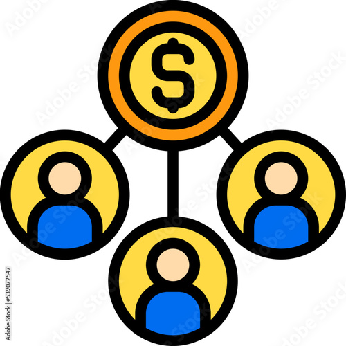Crown funding filled outline icon