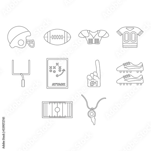 american football icon set